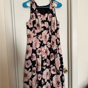 Floral Pink and Black pleated Ivanka Trump Dress